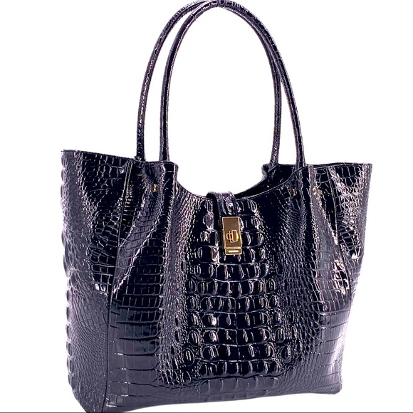 SOLD - BRAHMIN BLACK MELBOURNE MEDIUM MALLORY TOTE NWT - Picture 6 of 11